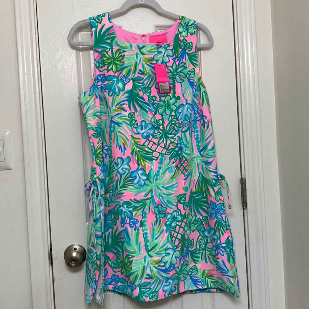 NWT Lilly Pulitzer Donna Square Neck Romper - Pelican Pink Coconut Row